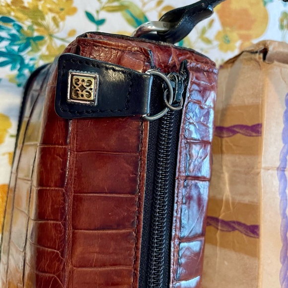 Brighton woman's Croc-Embossed Brown Leather Bag - Picture 2 of 7